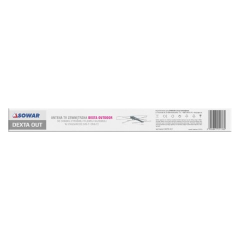 Antena zewnętrrzna DVB-T / DVB-T2, VHF/UHF, 5-24 dB, SOWAR