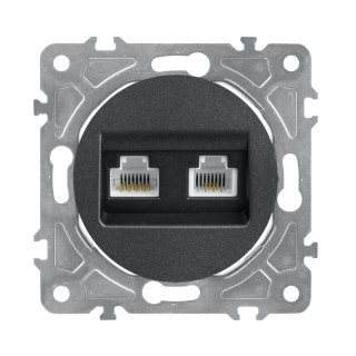 Gniazdo RJ45/RJ11, czarne, OVAL