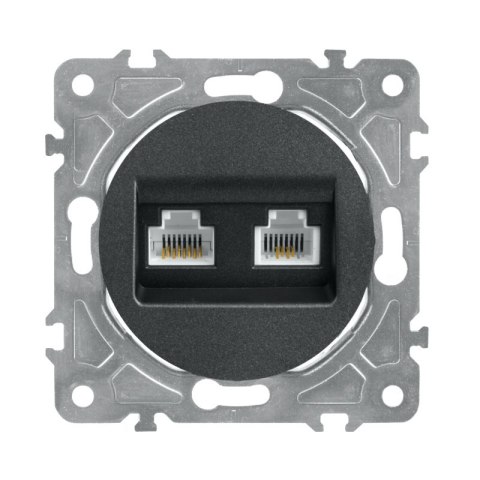 Gniazdo RJ45/RJ11, czarne, OVAL