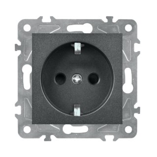 Gniazdo Schuko, czarne, QUAD