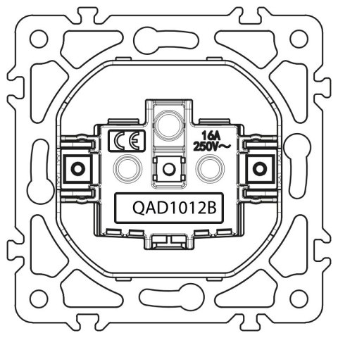 Gniazdo Schuko, czarne, QUAD