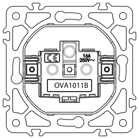 Gniazdo z uziemieniem, czarne, OVAL