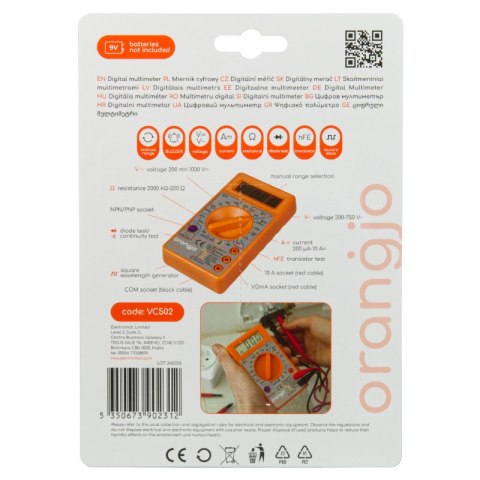 Uniwersalny miernik cyfrowy z buzzerem, ORANGJO