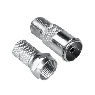 Adapter gniazdo TV-gniazdo F + wtyk F