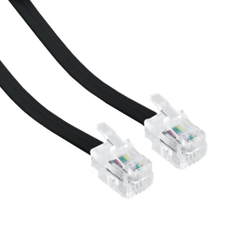 Kabel telefoniczny RJ11, 2 m, czarny