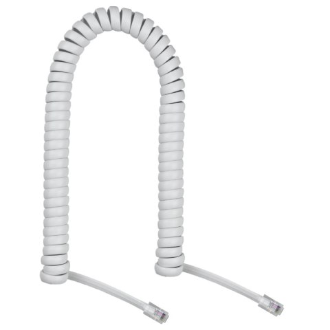 Kabel telefoniczny spiralny RJ10, 2 m, biały