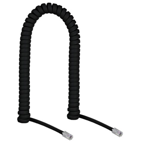 Kabel telefoniczny spiralny RJ10, 2 m, czarny