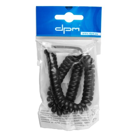 Kabel telefoniczny spiralny RJ10, 2 m, czarny