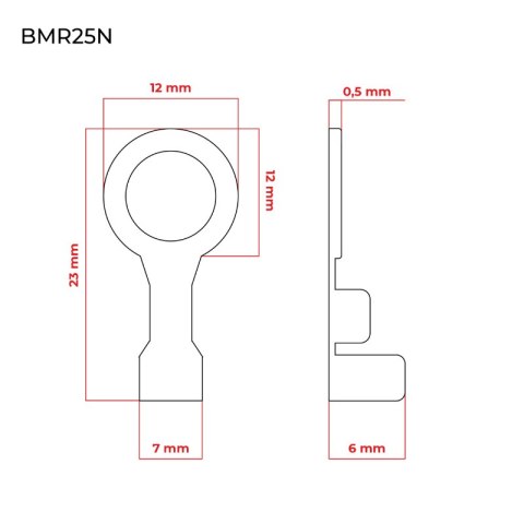 Konektor oczko kol. M6-R-2.5, 10 szt.
