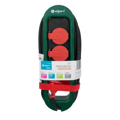 Przedłużacz IP44, 2 gniazda, 4,2 m