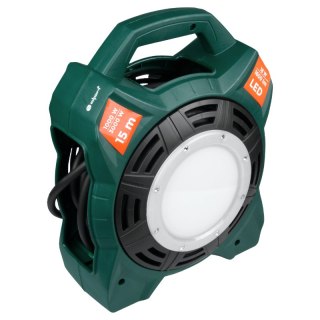 Przedłużacz bębnowy IP44 z lampą LED, 4 gniazda, 15 m