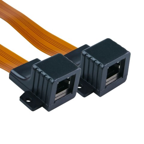 Przewód RJ45 podokienny ultra slim, 29,5 cm, pomarańczowy