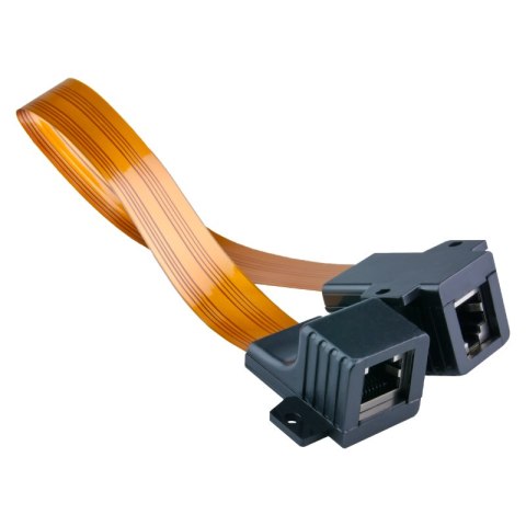 Przewód RJ45 podokienny ultra slim, 29,5 cm, pomarańczowy