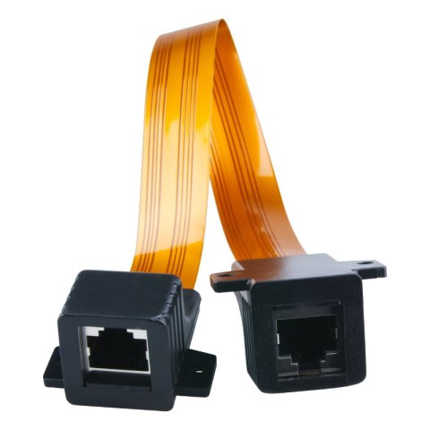 Przewód RJ45 podokienny ultra slim, 29,5 cm, pomarańczowy
