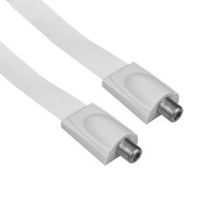 Przewód antenowy podokienny typu F ultra slim, 20 cm, biały