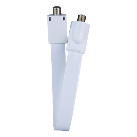 Przewód antenowy podokienny typu F ultra slim, 20 cm, biały