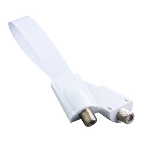 Przewód antenowy podokienny typu F ultra slim, 20 cm, biały