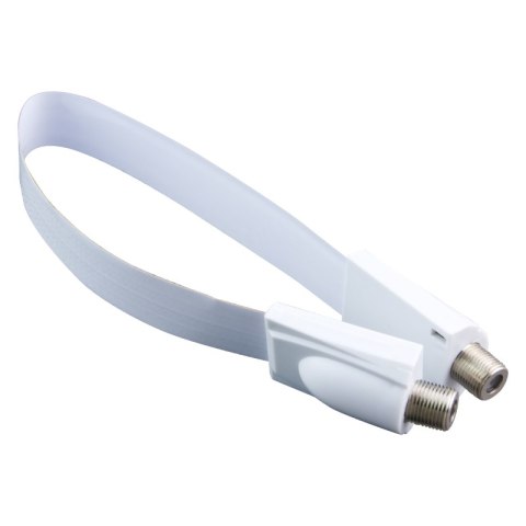 Przewód antenowy podokienny typu F ultra slim, 20 cm, biały