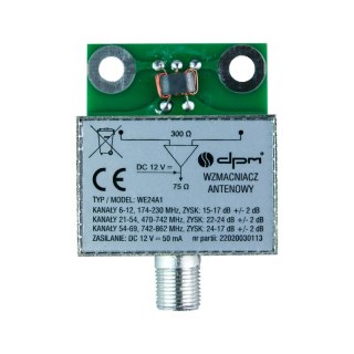 Wzmacniacz antenowy z symetryzatorem, dopuszkowy, 24 dB
