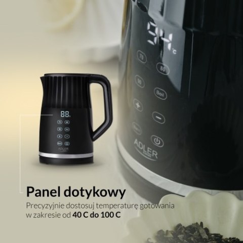 Adler Czajnik metalowy LED z regulacją temperatury 1,7L
