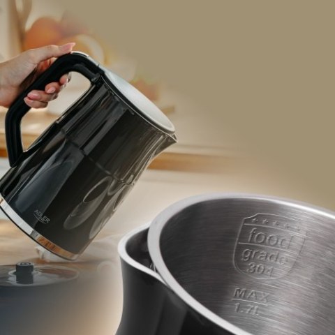 Adler Czajnik metalowy LED z regulacją temperatury 1,7L