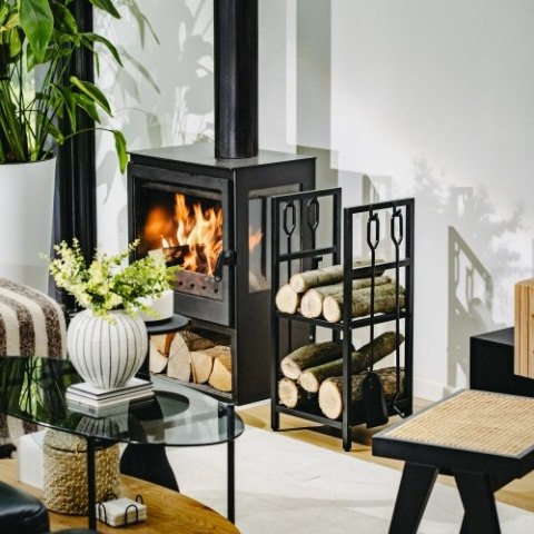 Adler Stojak na drewno kominkowe z zestawem narzędzi