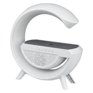 Głośnik Bluetooth LED RGB z ładowarką indukcyjną, biały
