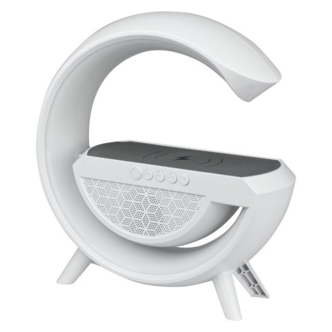 Głośnik Bluetooth LED RGB z ładowarką indukcyjną, biały