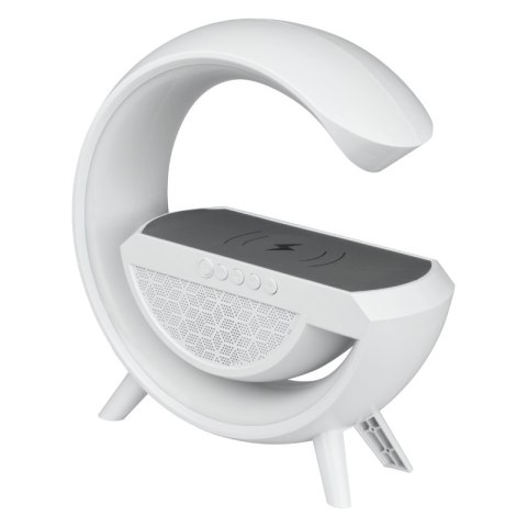 Głośnik Bluetooth LED RGB z ładowarką indukcyjną, biały