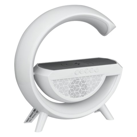 Głośnik Bluetooth LED RGB z ładowarką indukcyjną, biały