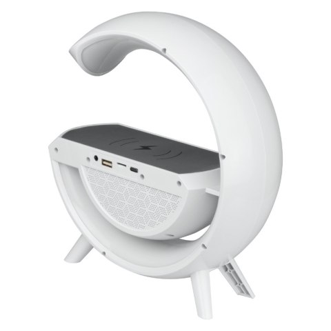 Głośnik Bluetooth LED RGB z ładowarką indukcyjną, biały