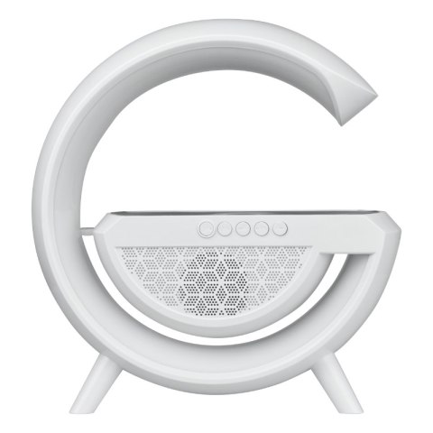 Głośnik Bluetooth LED RGB z ładowarką indukcyjną, biały