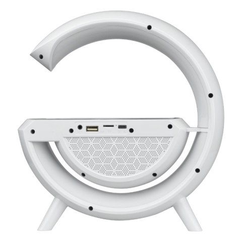 Głośnik Bluetooth LED RGB z ładowarką indukcyjną, biały