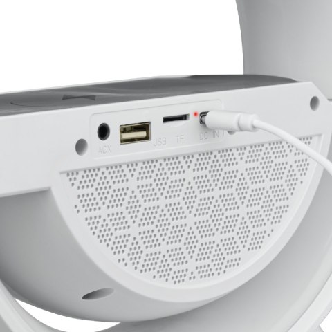 Głośnik Bluetooth LED RGB z ładowarką indukcyjną, biały
