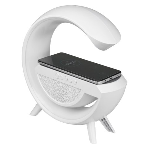 Głośnik Bluetooth LED RGB z ładowarką indukcyjną, biały