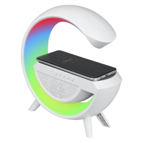 Głośnik Bluetooth LED RGB z ładowarką indukcyjną, biały