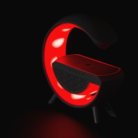 Głośnik Bluetooth LED RGB z ładowarką indukcyjną, biały