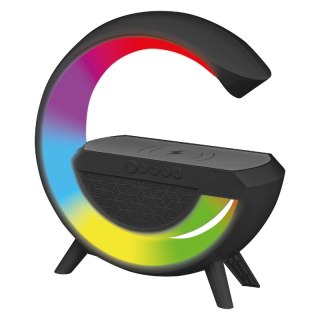 Głośnik Bluetooth LED RGB z ładowarką indukcyjną, czarny