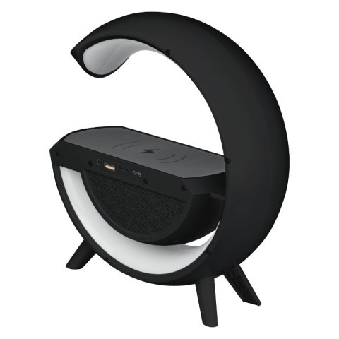 Głośnik Bluetooth LED RGB z ładowarką indukcyjną, czarny