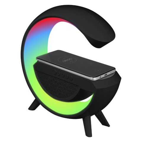 Głośnik Bluetooth LED RGB z ładowarką indukcyjną, czarny