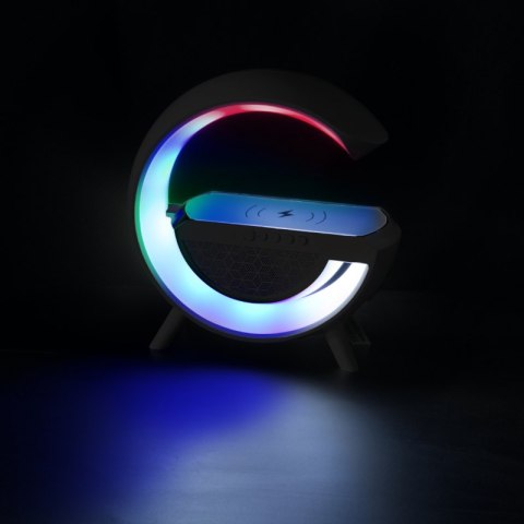 Głośnik Bluetooth LED RGB z ładowarką indukcyjną, czarny