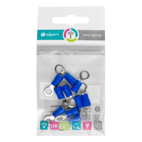Konektor izolowany oczkowy, M5, 2,5 mm2, niebieski, 10 szt.