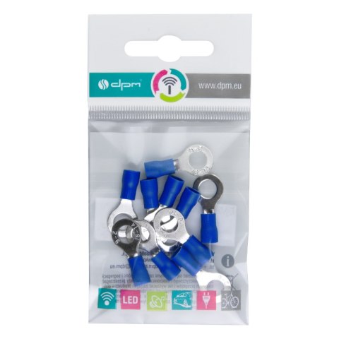 Konektor izolowany oczkowy, M6, 2,5 mm2, niebieski, 10 szt.