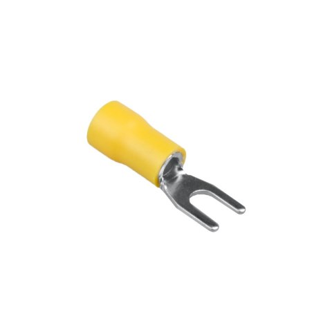 Konektor izolowany widełkowy, M4, 6 mm2, żółty, 10 szt.