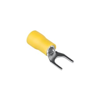 Konektor izolowany widełkowy, M6, 6 mm2, żółty, 10 szt.