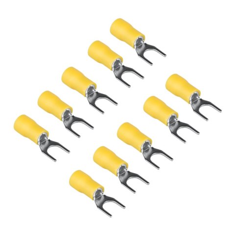 Konektor izolowany widełkowy, M6, 6 mm2, żółty, 10 szt.