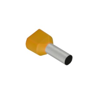 Konektor podwójnie izolowany tulejka miedziana 12 mm, 4 mm2, żółty, 10 szt.