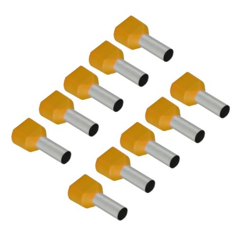 Konektor podwójnie izolowany tulejka miedziana 12 mm, 4 mm2, żółty, 10 szt.