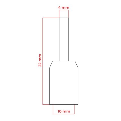 Konektor podwójnie izolowany tulejka miedziana 12 mm, 4 mm2, żółty, 10 szt.