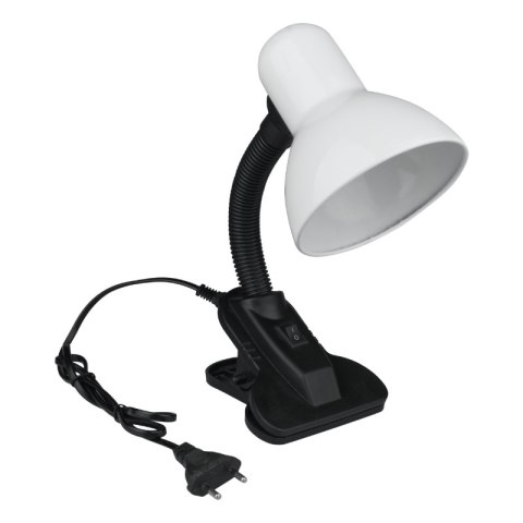 Lampka E27 z klipsem, biała